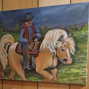 Western Cowboy Horse Art Canvas